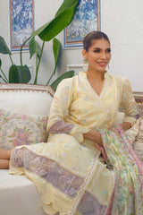 Ansab Jahangir Unstitched Chikankari Lawn | BUTTERCREAM DREAM