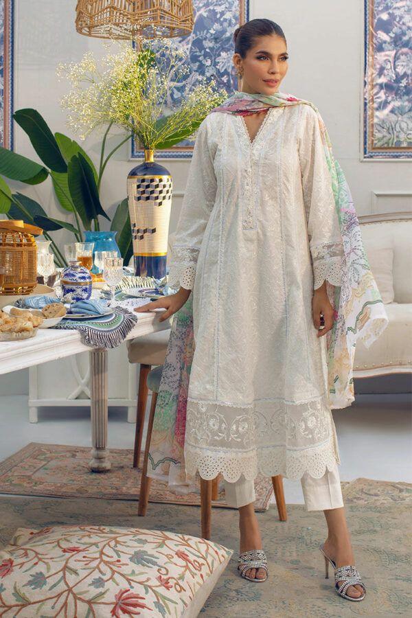 Ansab Jahangir Unstitched Chikankari Lawn | PEARLESCENT