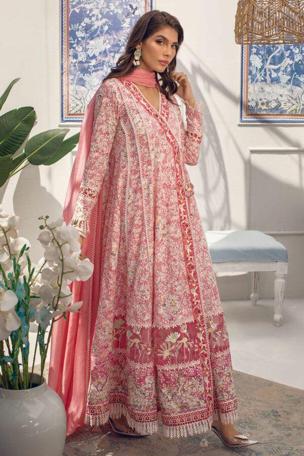 Ansab Jahangir Unstitched Chikankari Lawn | FUSCHIA