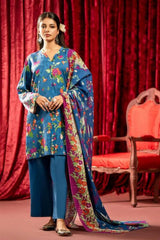 Red Blood Digital Printed Linen By Guljee | A-2
