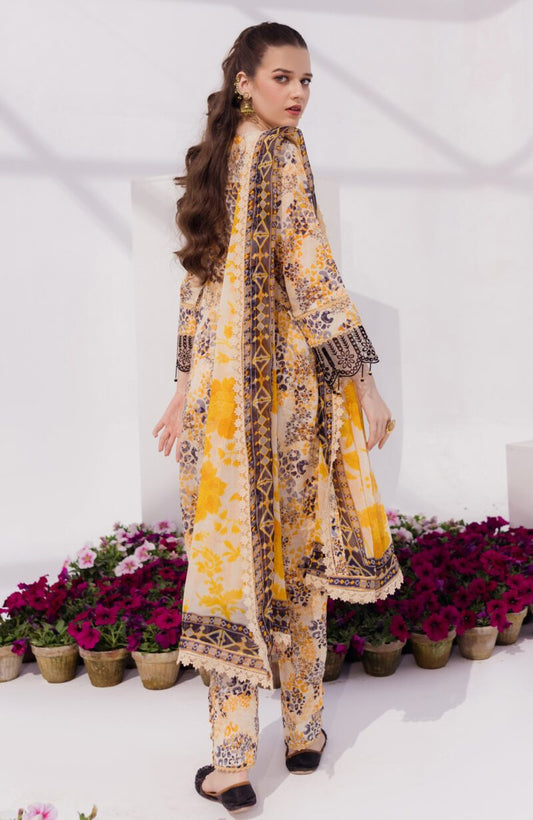 Sunshine Bloom Chikankari Lawn | Printkari Edition 2024 by Alzohaib