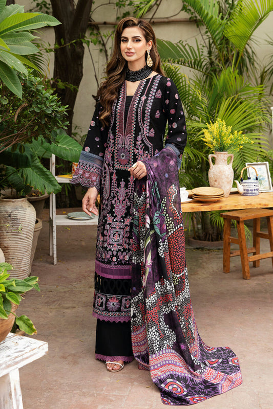 Salwar Kameez with Silk Dupatta | Riwayat Lawn 2024 by Ramsha | Vol 8