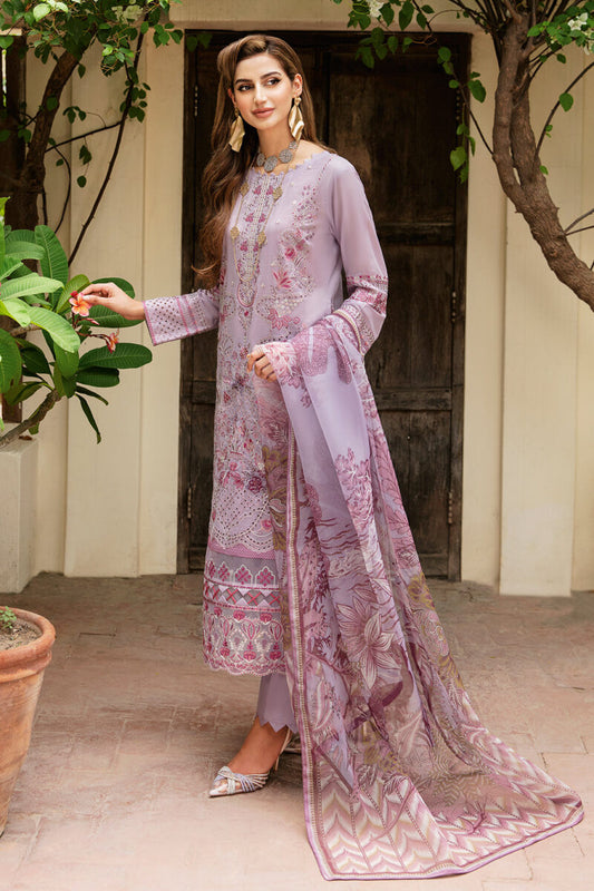 Salwar Kameez with Silk Dupatta | Riwayat Lawn 2024 by Ramsha | Vol 8