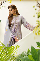 Salwar Kameez with Silk Dupatta | Riwayat Lawn 2024 by Ramsha | Vol 8