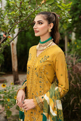 Salwar Kameez with Silk Dupatta | Riwayat Lawn 2024 by Ramsha | Vol 8