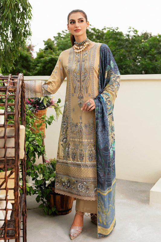 Salwar Kameez with Silk Dupatta | Riwayat Lawn 2024 by Ramsha | Vol 8