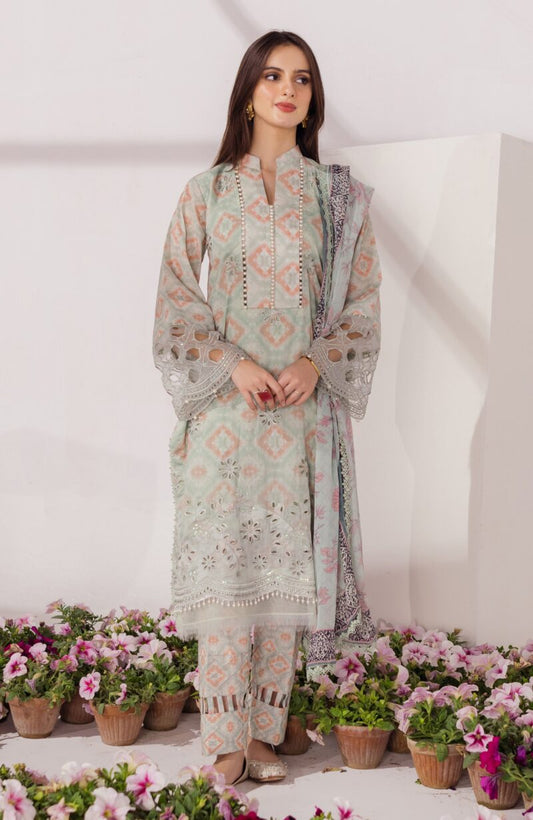 Sunshine Bloom Chikankari Lawn | Printkari Edition 2024 by Alzohaib