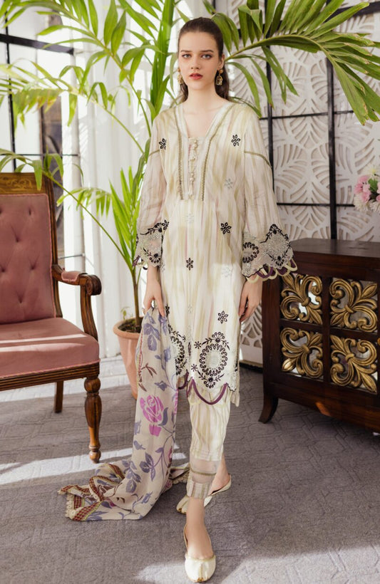 Sunshine Bloom Chikankari Lawn | Printkari Edition 2024 by Alzohaib