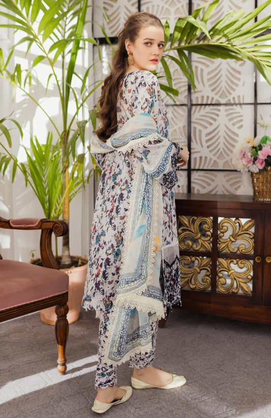 Sunshine Bloom Chikankari Lawn | Printkari Edition 2024 by Alzohaib