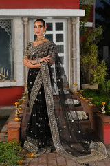 Qalamkar Wedding Formals | Bridal Collection 2024 | RF-08  | Black Saree