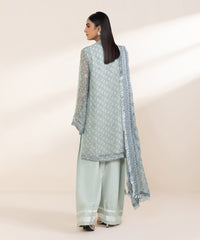 Ice Blue Embroidered Chiffon Salwar Kameez | 000RFLX24V38