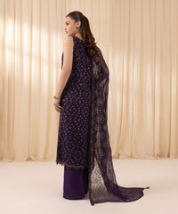 Purple Embroidered Chiffon Salwar Kameez | 00RFLX24V312