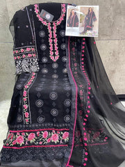 Faux Georgette Salwar Suit With  Embroidery and Sequence Work