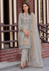 Organza Kameez with straight Pant