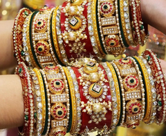 Rajwadi Bridal Bangle Set with Beautiful Jhoomer Latkan