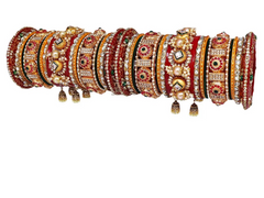 Rajwadi Bridal Bangle Set with Beautiful Jhoomer Latkan