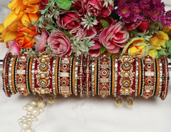 Rajwadi Bridal Bangle Set with Beautiful Jhoomer Latkan